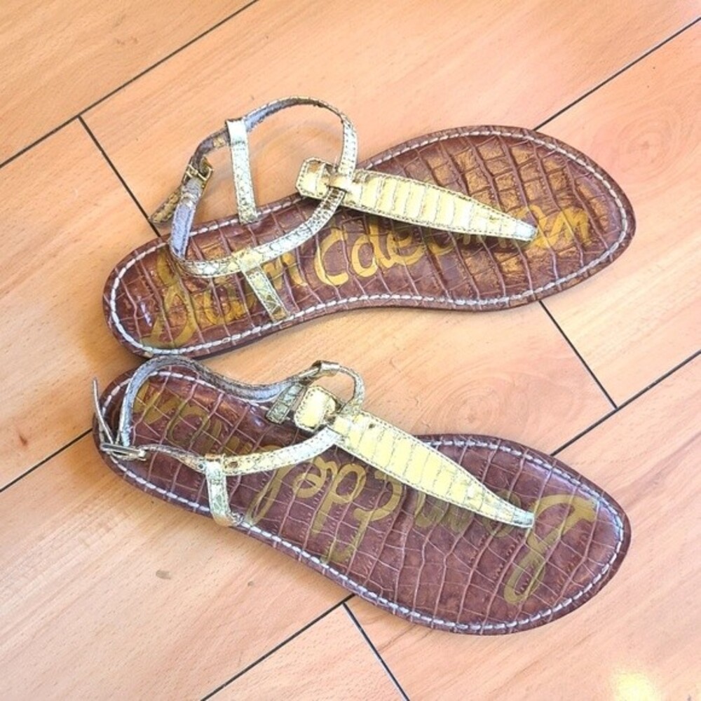 Sam Edelman gold T-strap sandal size 7.5